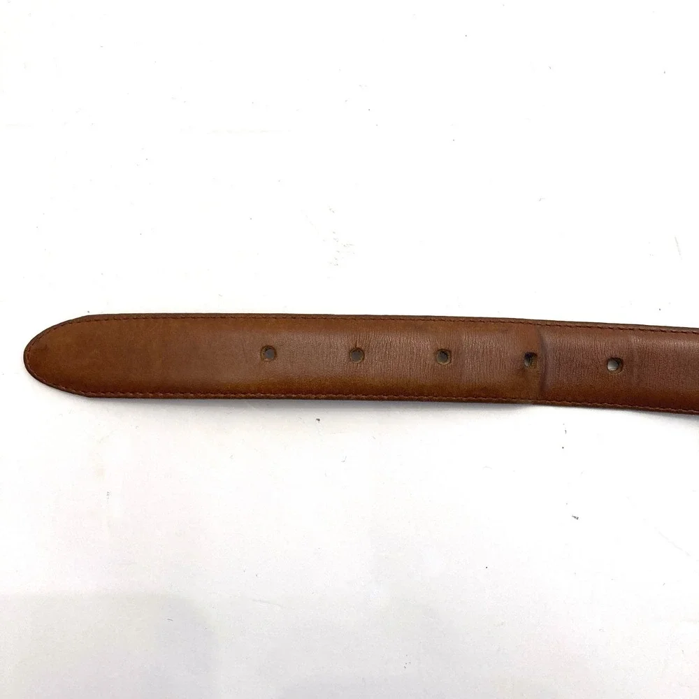 Coach Belt British Tan Bridle Leather 5900 36 Silver Plate Buckle 1